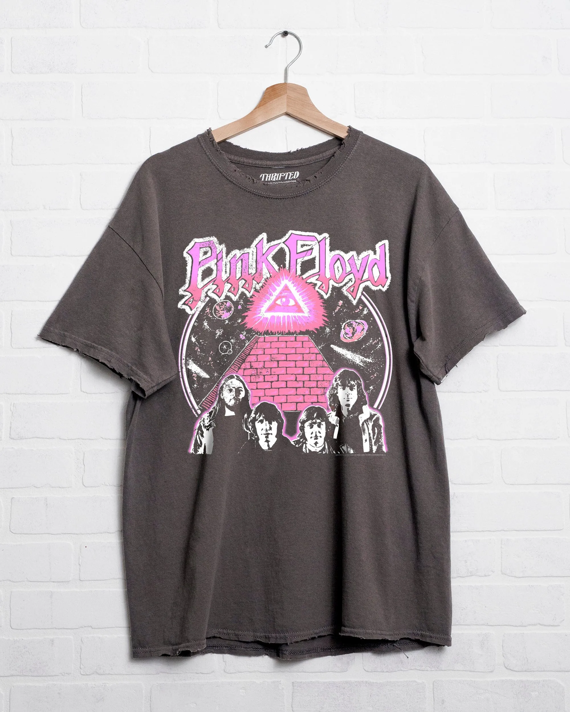 Pink Floyd Seeing Eye Charcoal Thrifted Distressed Tee