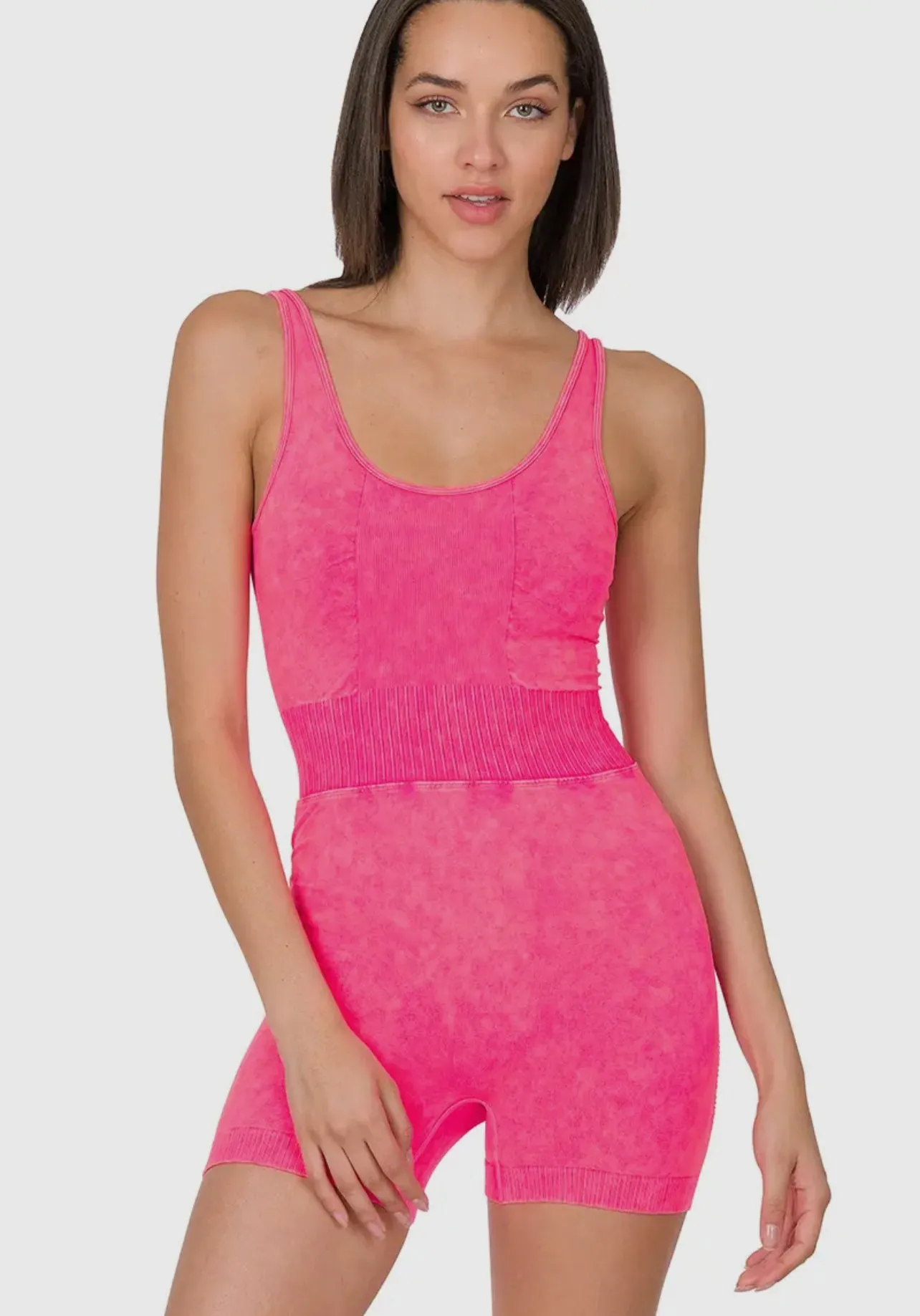 Pink washed sports romper