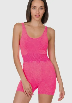 Pink washed sports romper
