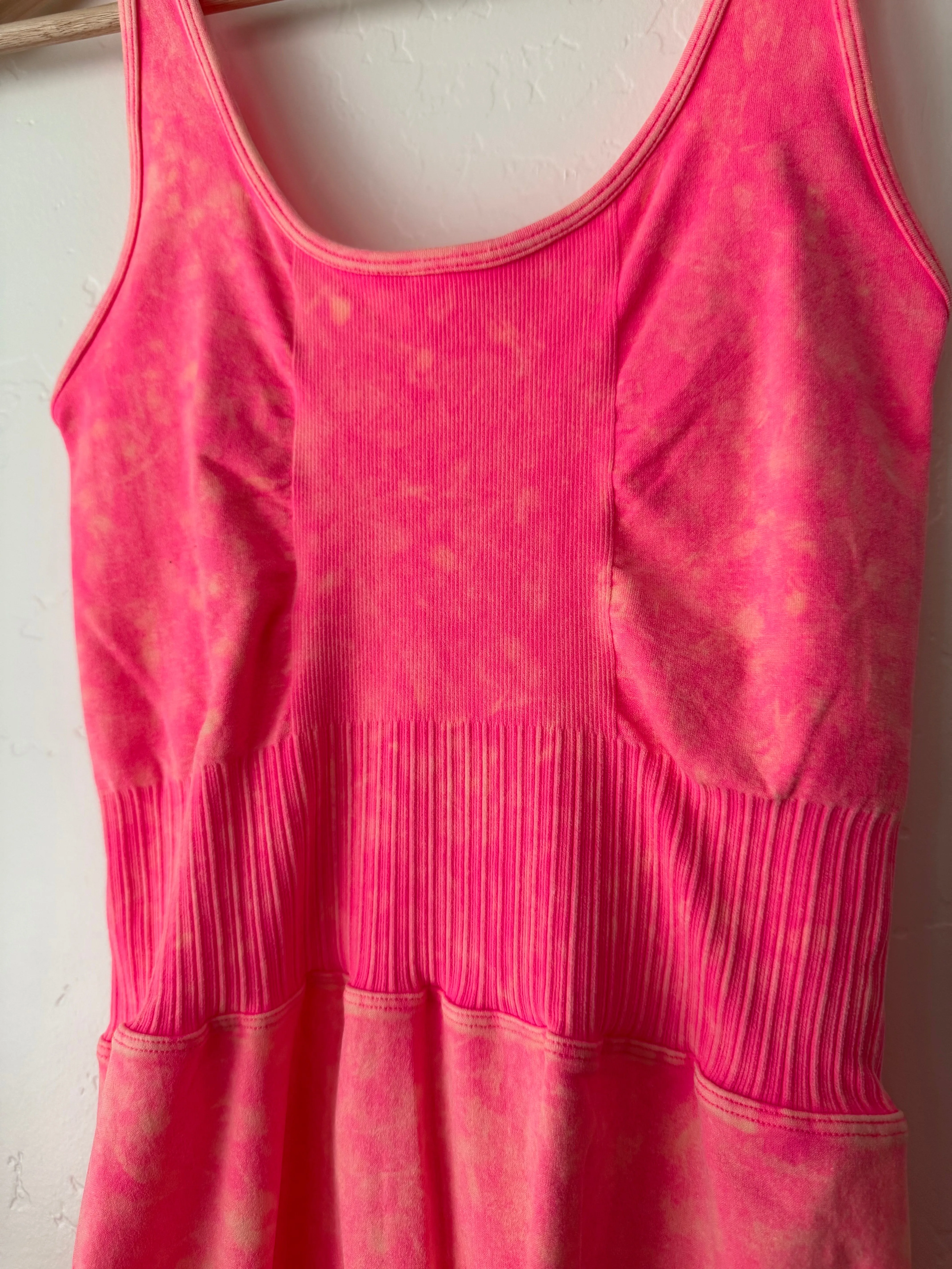 Pink washed sports romper