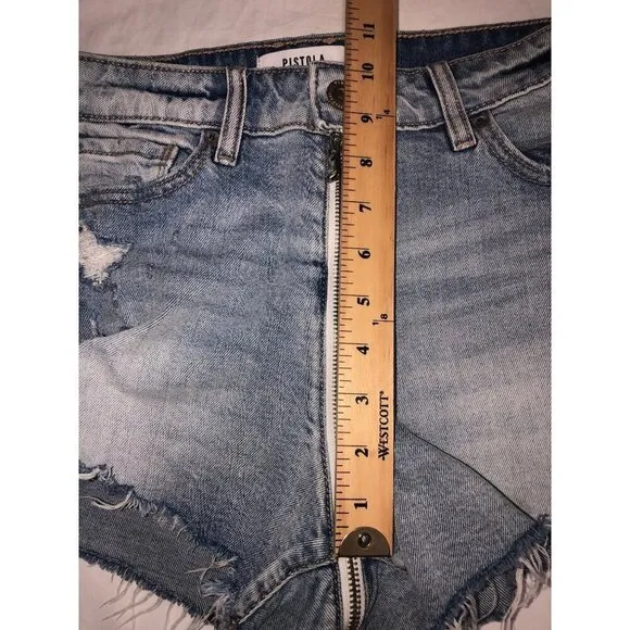 Pistola Winston Short Utopia Denim Cutoff Revolve Size 29 Zipper Distressed Blu