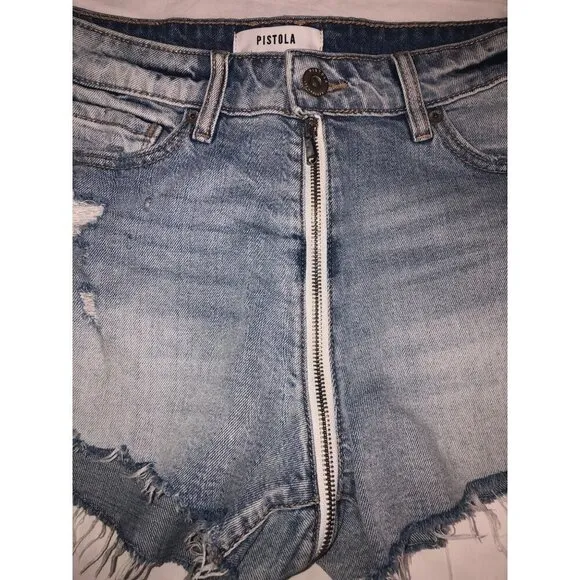 Pistola Winston Short Utopia Denim Cutoff Revolve Size 29 Zipper Distressed Blu