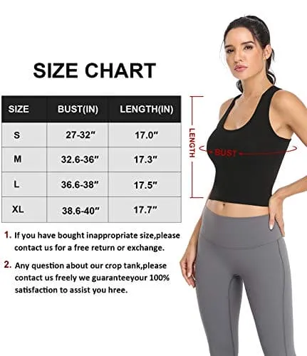 Porvike Sports Crop Tank Tops for Women Cropped Athletic Yoga Tops Racerback Running Tanks Cotton Workout Shirts Sleeveless Undershirts Exercise Gym Clothes 3 Pack Black White Grey M
