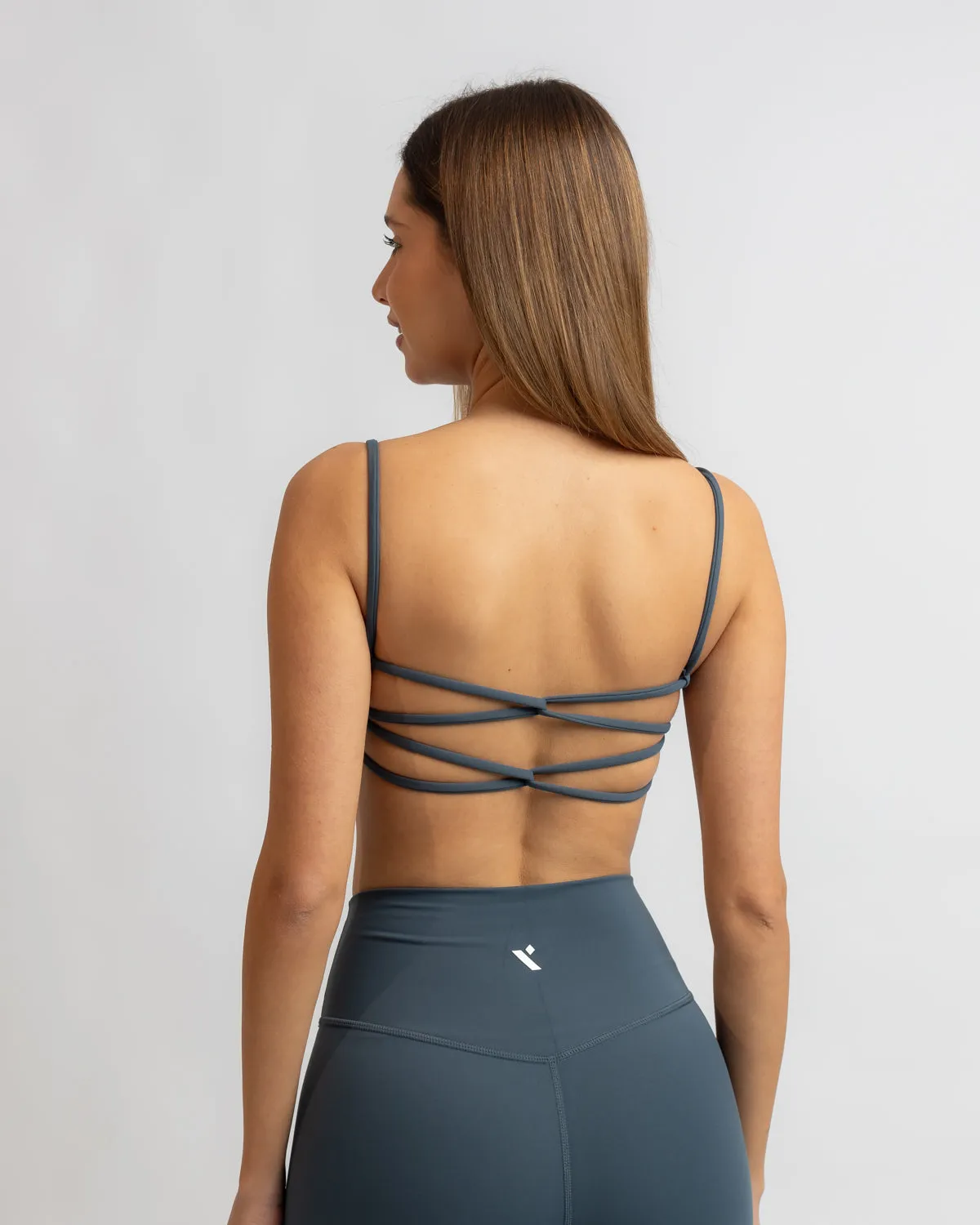 Power Criss Cross Bra - Midnight Blue