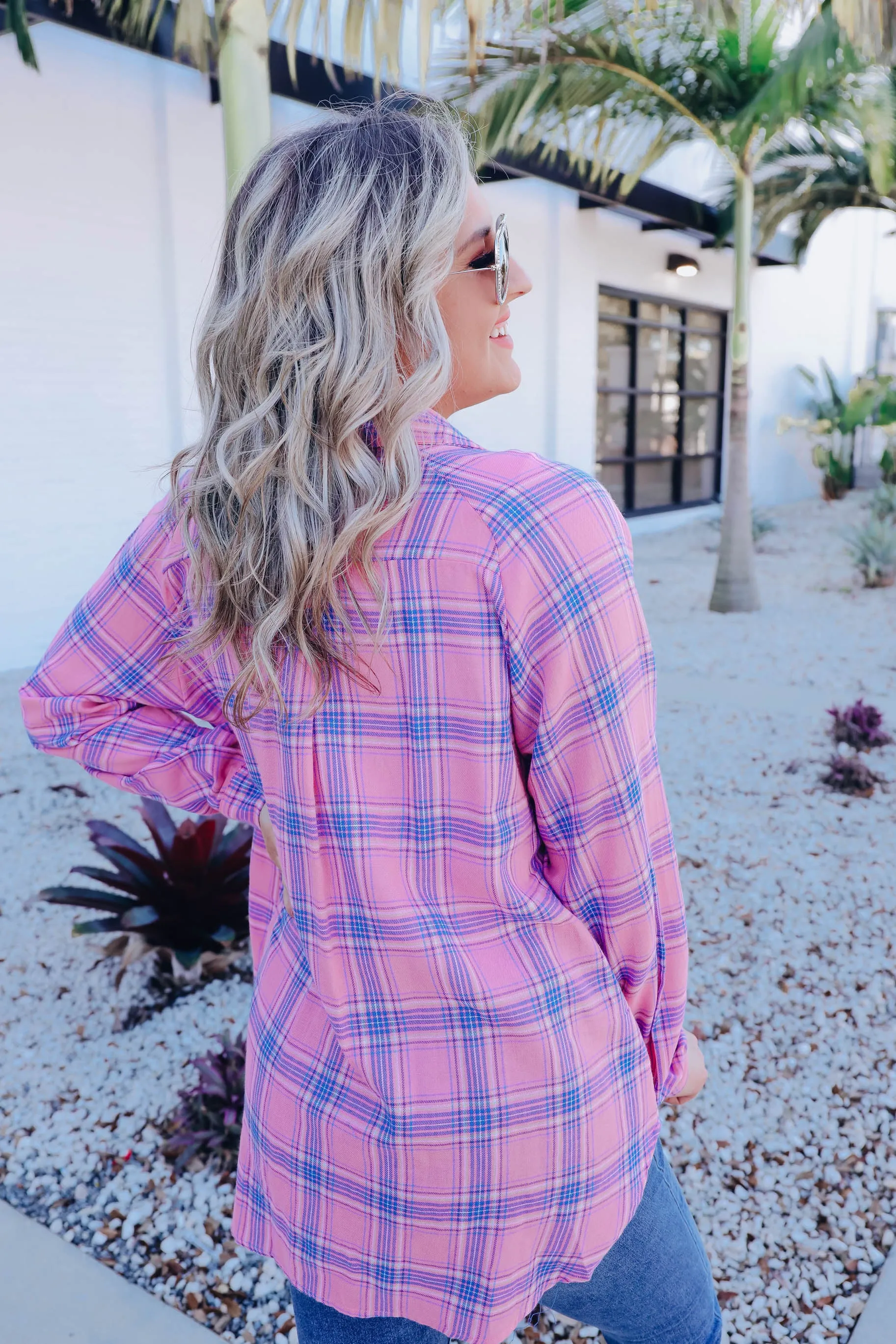 Precious Pink Plaid Shirt