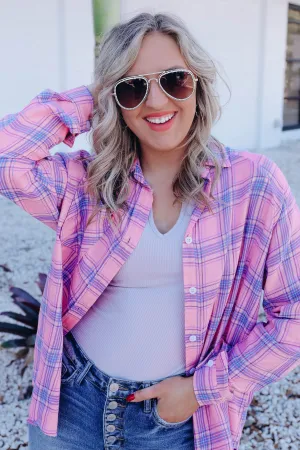 Precious Pink Plaid Shirt