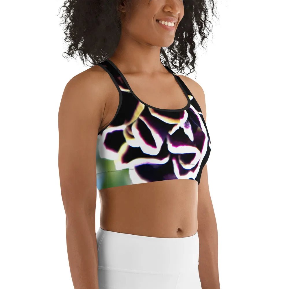 Purple Prim Sports Bra