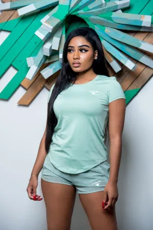 "Try and Catch Me" Running Shorts-Green