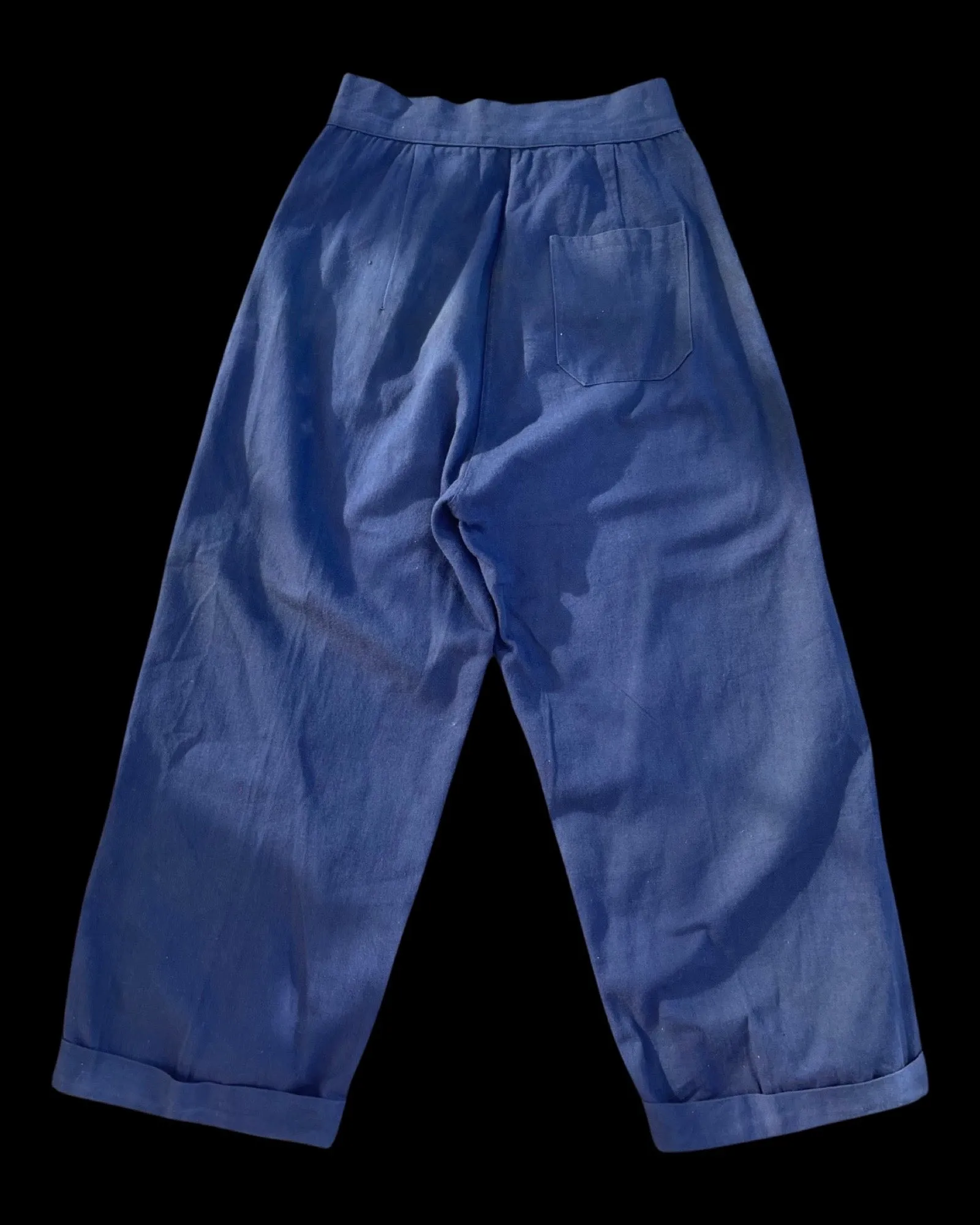 Rare 1930s Sportswear Fall Front Navy Cotton Twill Pants