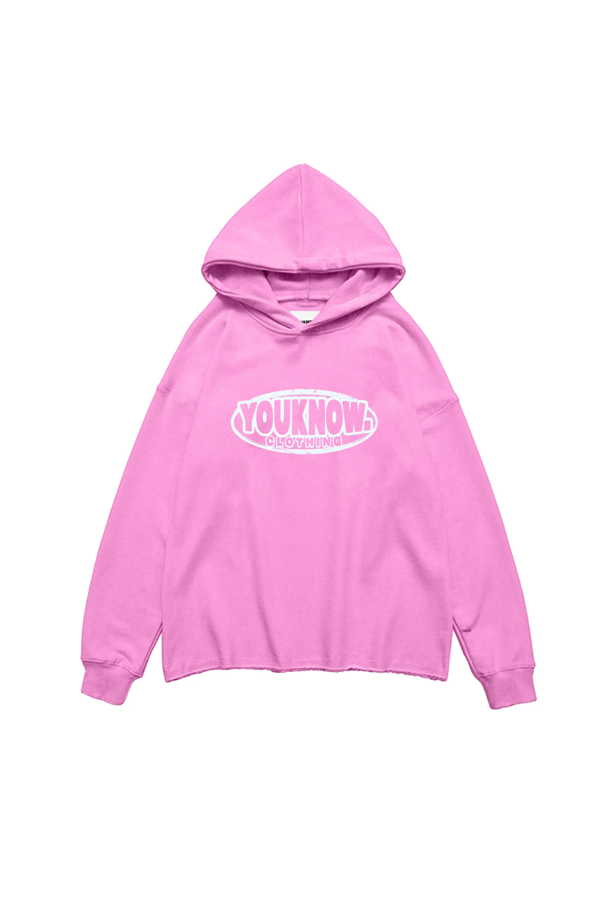 RAW HEM HOODIE | Pink
