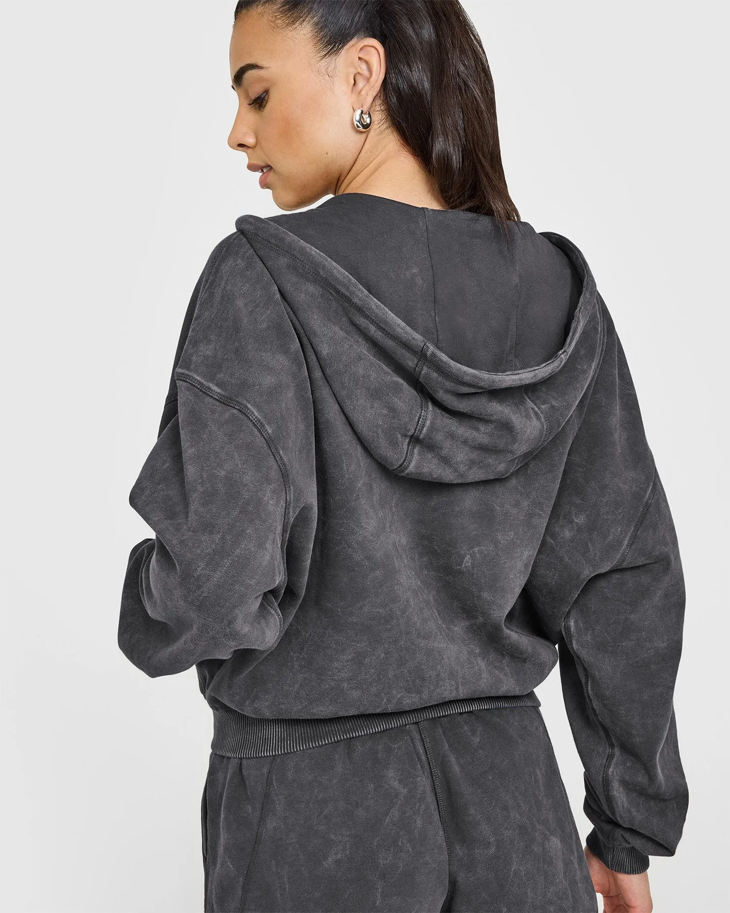 Raw Lounge Oversized Zip Hoodie | Coal