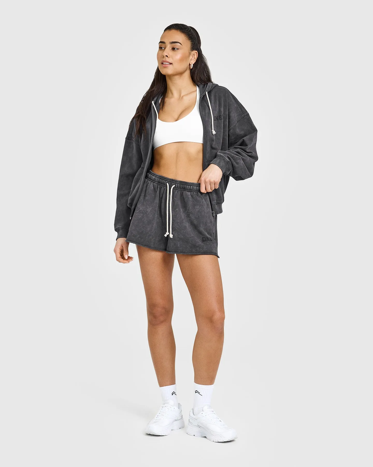 Raw Lounge Oversized Zip Hoodie | Coal