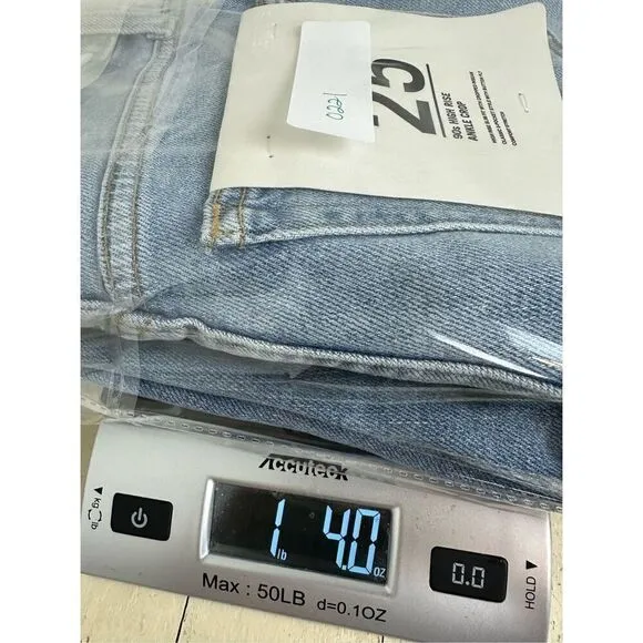 ReDone Women's 25 90's High Rise Ankle Crop Jean Distressed Button Fly Denim New