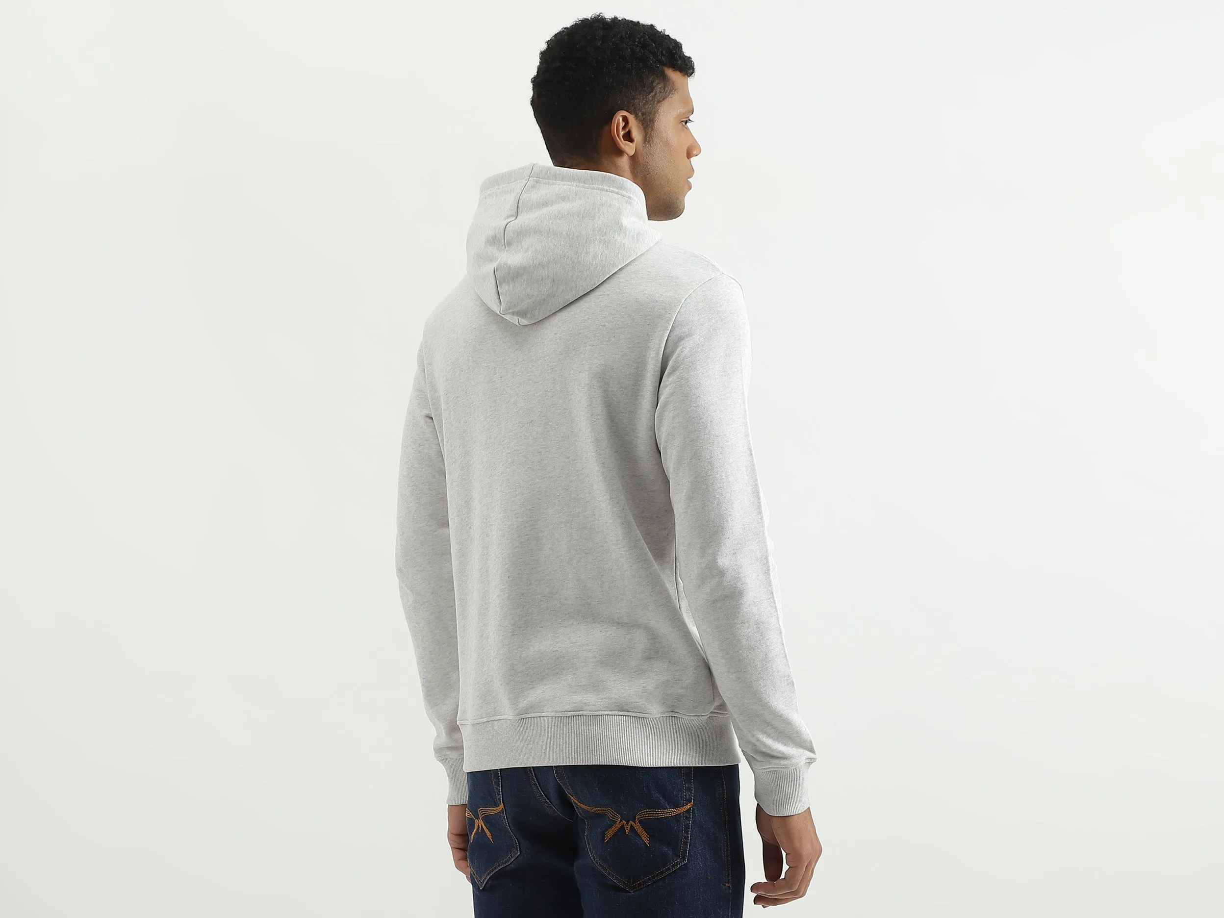 Regular Fit Hooded Solid Sweatshirt