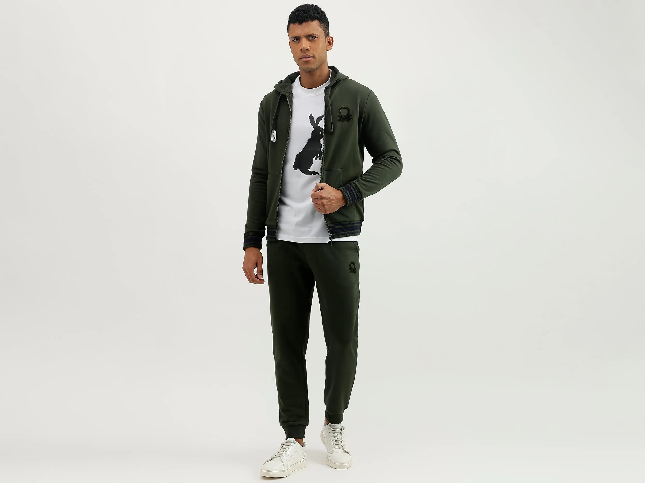 Regular Fit Hooded Solid Sweatshirt
