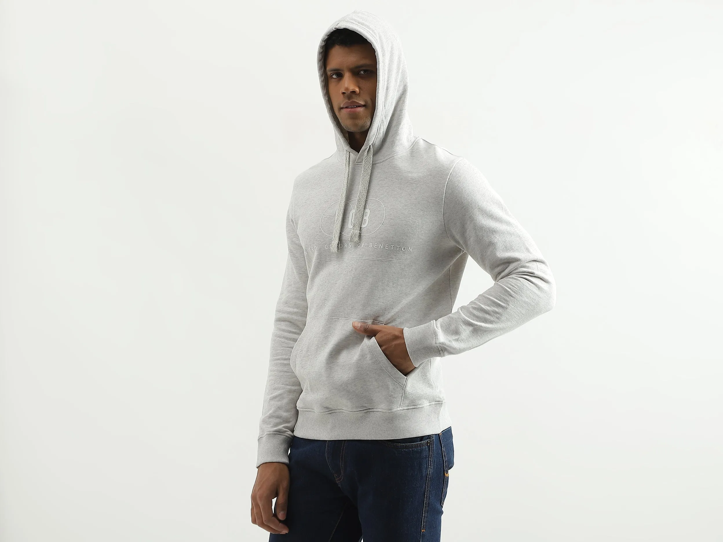 Regular Fit Hooded Solid Sweatshirt