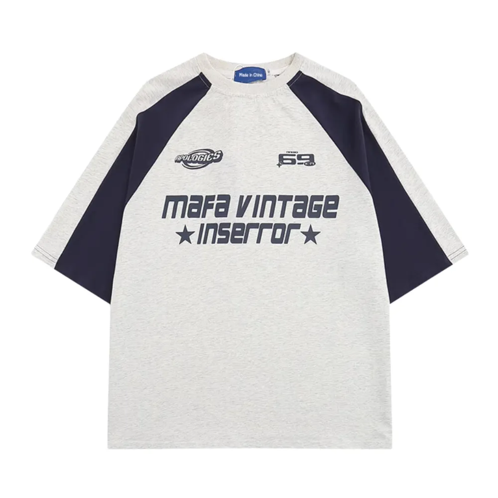 Retro All-match Color Contrast T-shirt