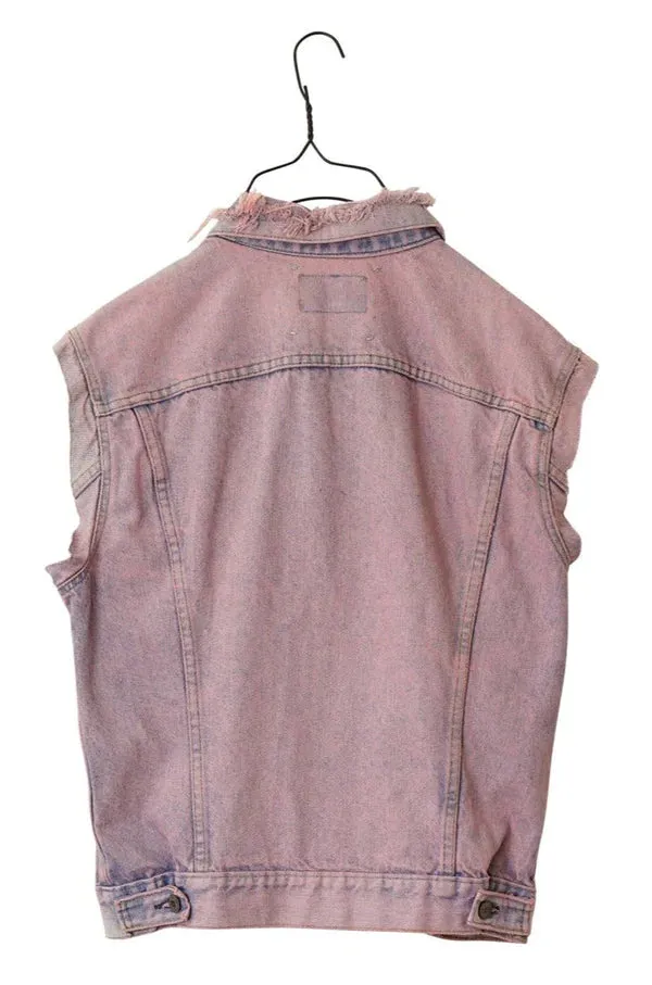 REWORK VINTAGE VEST - PINK DENIM