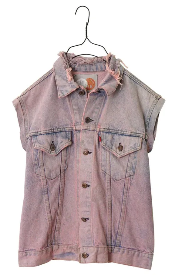 REWORK VINTAGE VEST - PINK DENIM