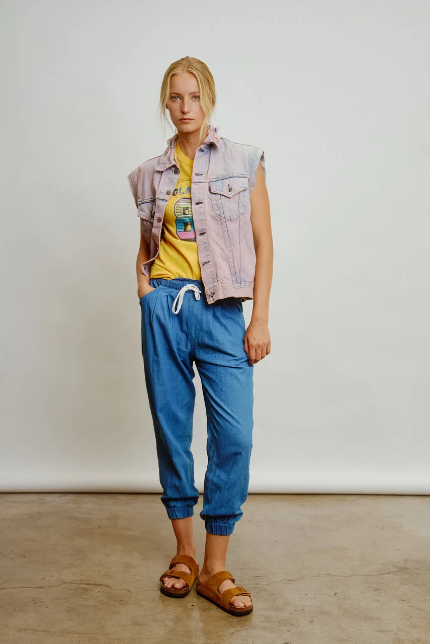 REWORK VINTAGE VEST - PINK DENIM