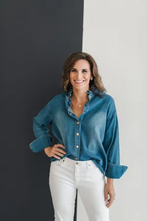 Ruffle Shirt Denim