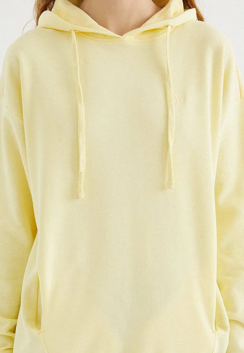 Sarı Pamuklu Oversize Fit Kadın Kapüşonlu SweatshirtENJOY OVERSIZE HOODIE w/POCKET