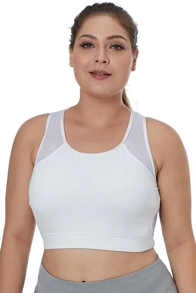 Sheer Mesh Back Plus Size Sports Bra