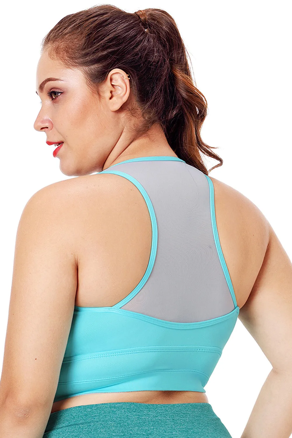 Sheer Mesh Back Plus Size Sports Bra