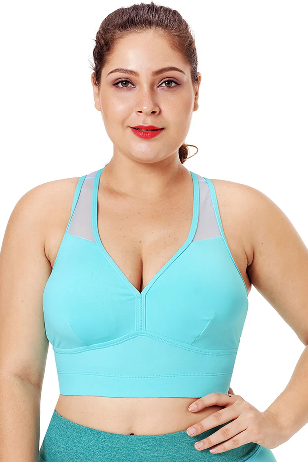 Sheer Mesh Back Plus Size Sports Bra