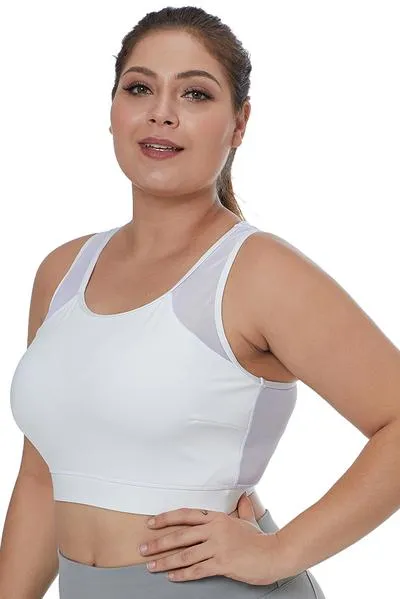Sheer Mesh Back Plus Size Sports Bra