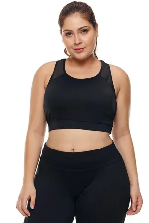 Sheer Mesh Back Plus Size Sports Bra