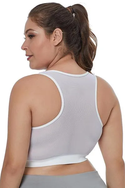 Sheer Mesh Back Plus Size Sports Bra