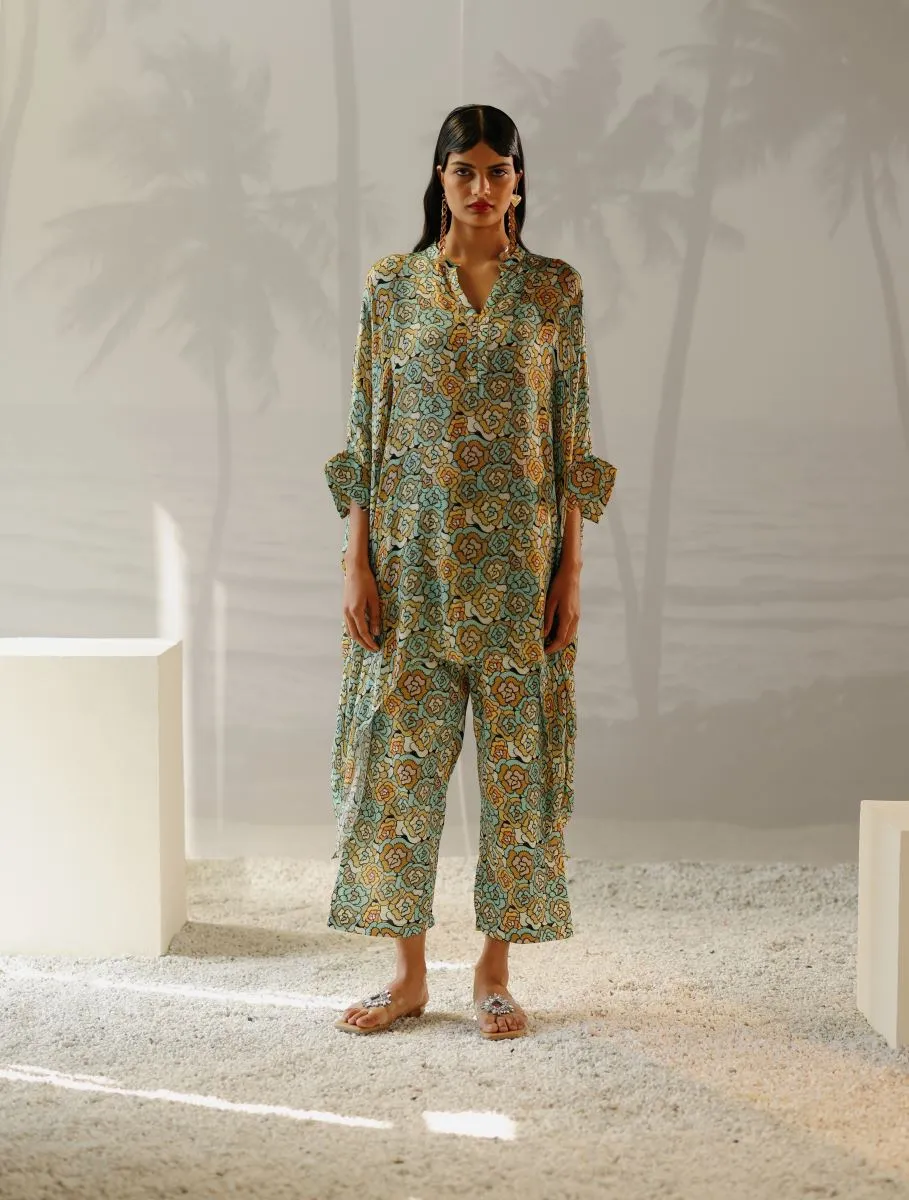 Short kaftan mist set