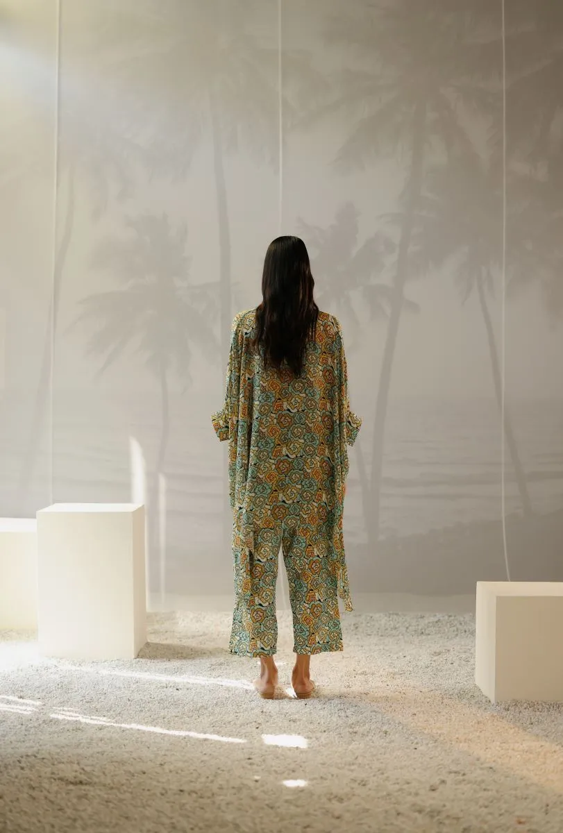 Short kaftan mist set