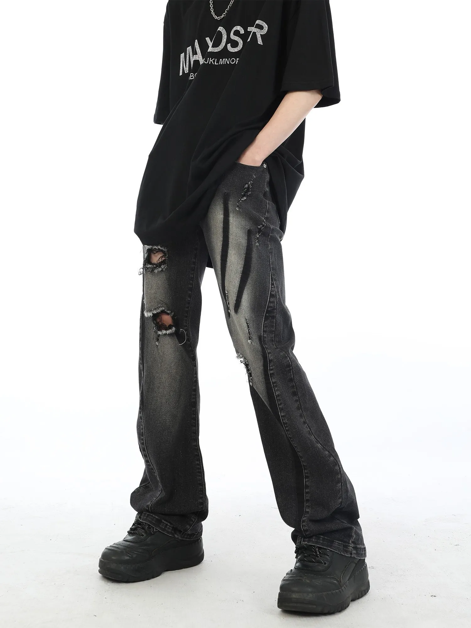 Slash Distressed Jeans