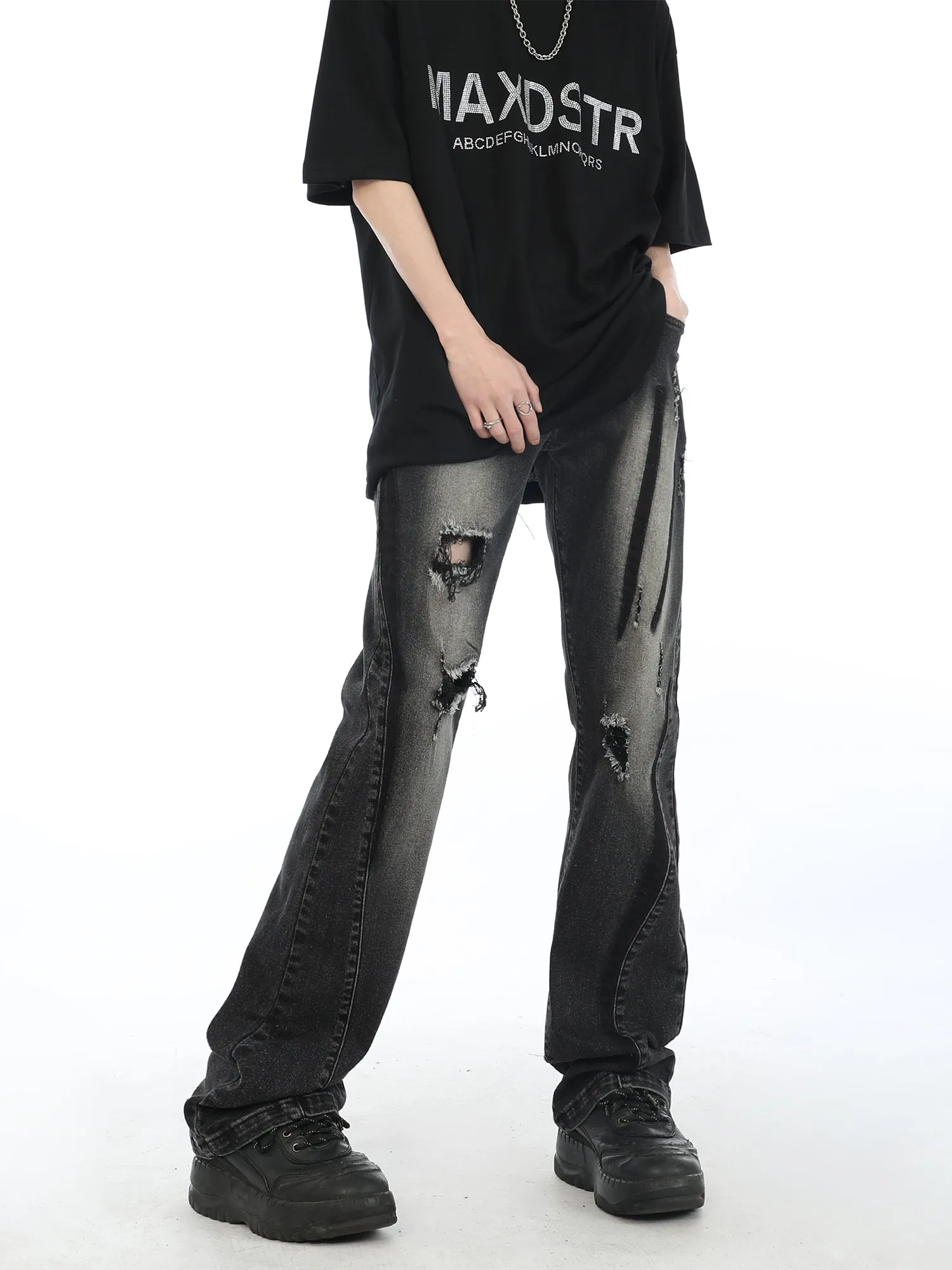 Slash Distressed Jeans