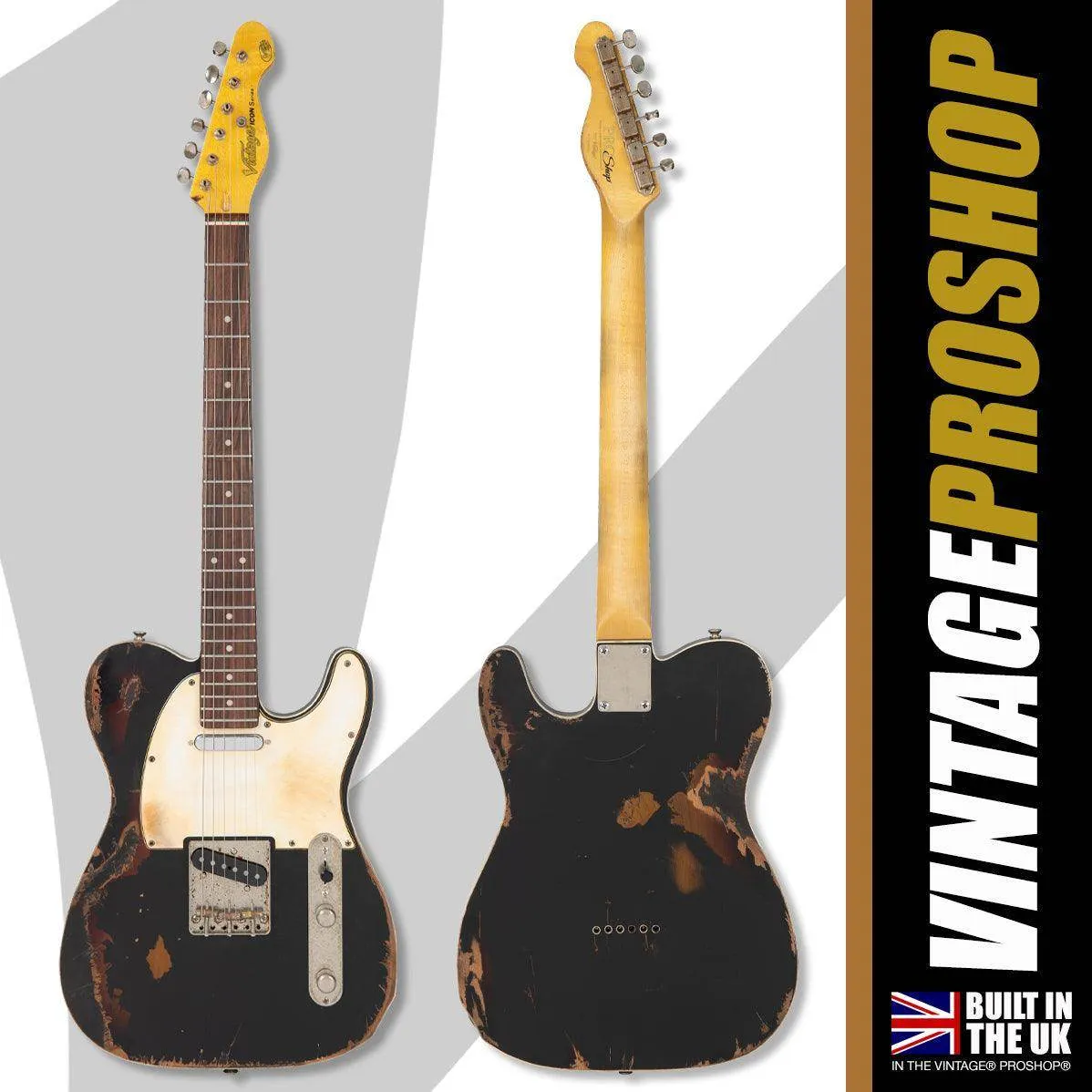 SOLD – Vintage V59 ProShop Custom-Build ~ Heavy Distressed Black over Tobacco Sunburst (Contact: Richards Guitars. www.rguitars.co.uk)