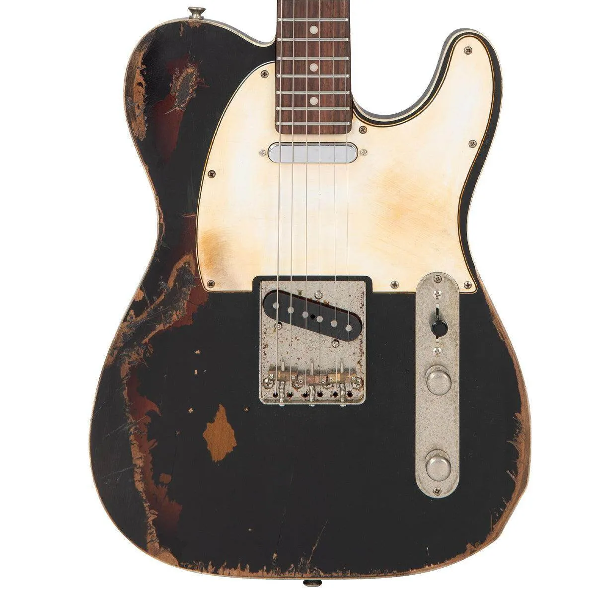 SOLD – Vintage V59 ProShop Custom-Build ~ Heavy Distressed Black over Tobacco Sunburst (Contact: Richards Guitars. www.rguitars.co.uk)