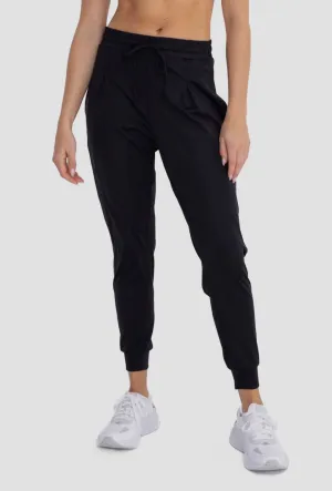 Solid Pleated Front Joggers