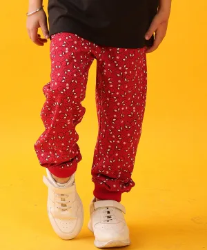 SPIDER PRINT SUMMER  BOYS JOGGER - RED