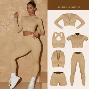 sports solid color nylon tracksuit t-shirt tops vest jogger pants