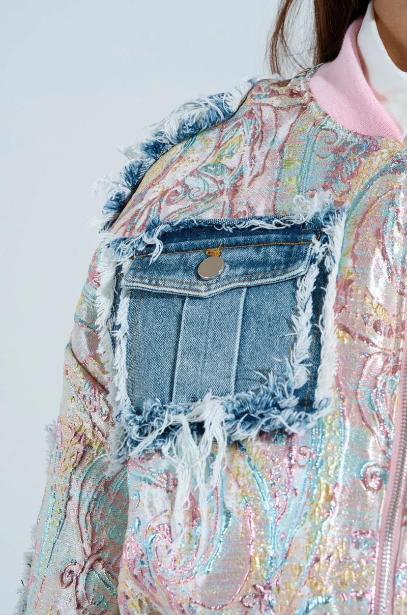 SPRING REFRESH BROCADE BOMBER