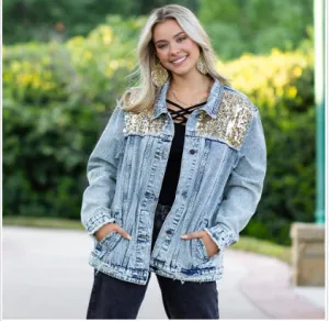 Stay Golden Denim Jacket: Light
