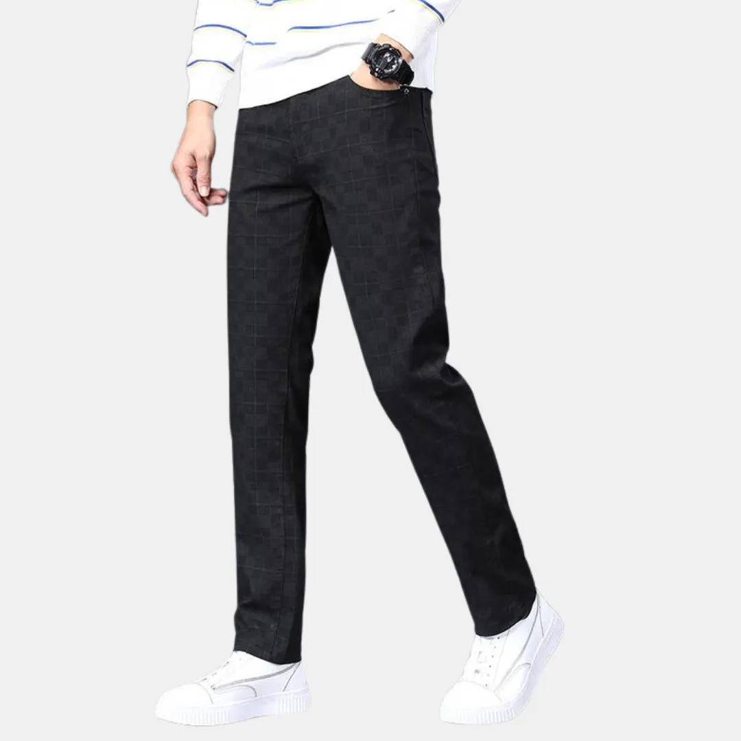 StilMeister Karierte Herren-Stretchhose