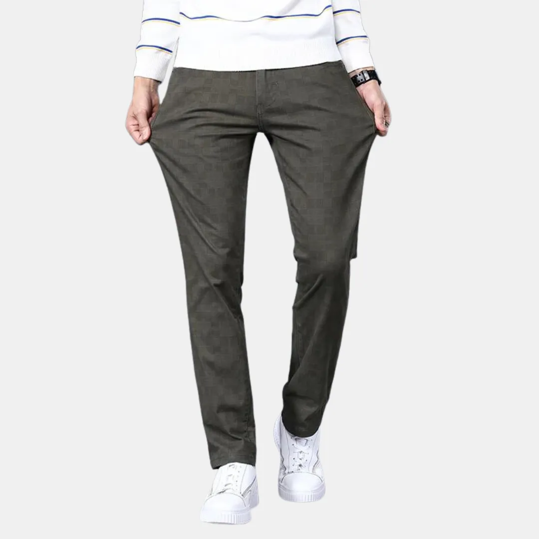 StilMeister Karierte Herren-Stretchhose