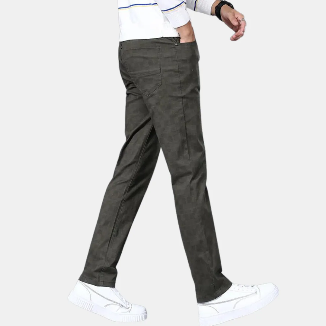 StilMeister Karierte Herren-Stretchhose