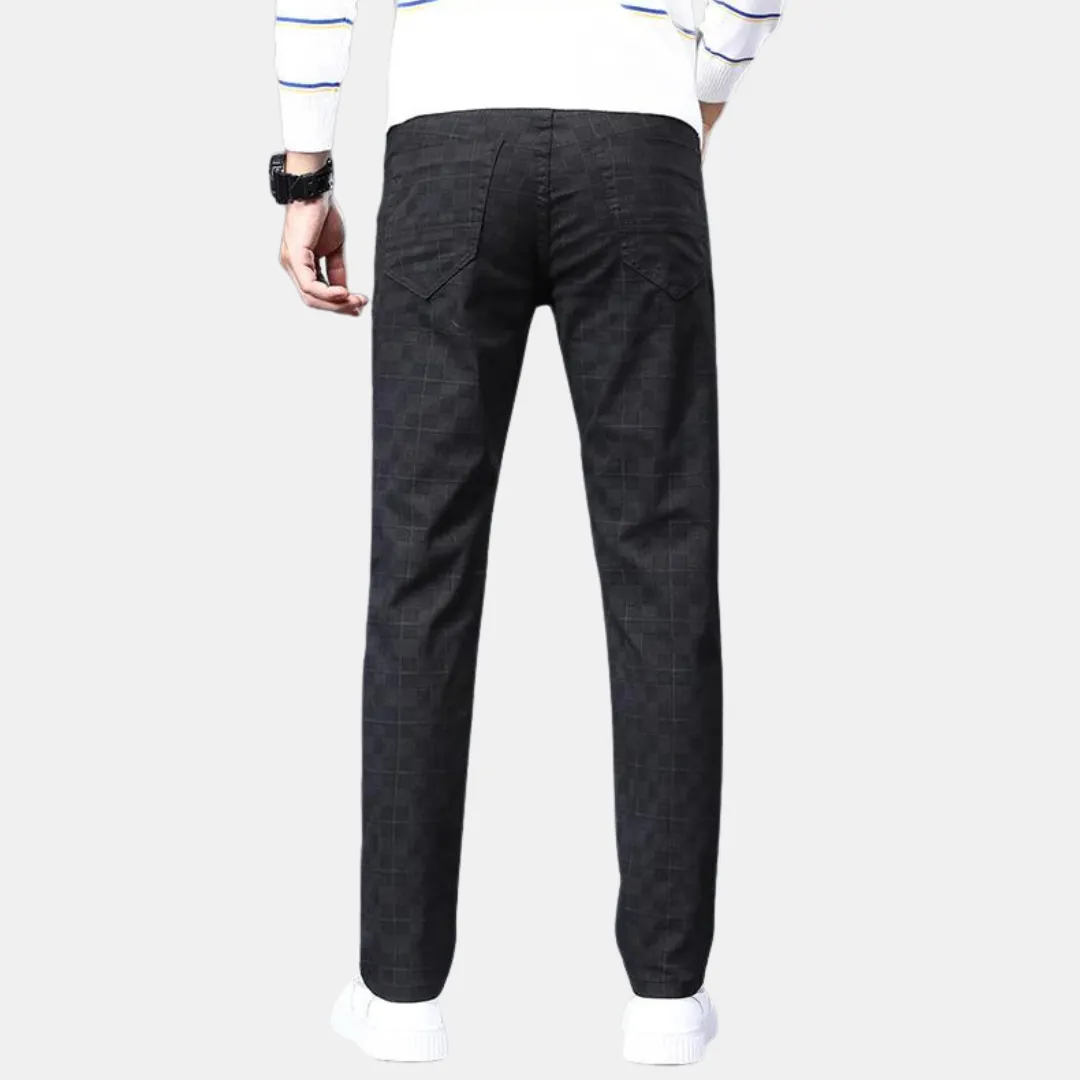 StilMeister Karierte Herren-Stretchhose
