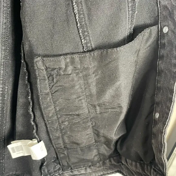Streetwear Society Charcoal Black Denim Jacket Oversized Small Distressed Grunge