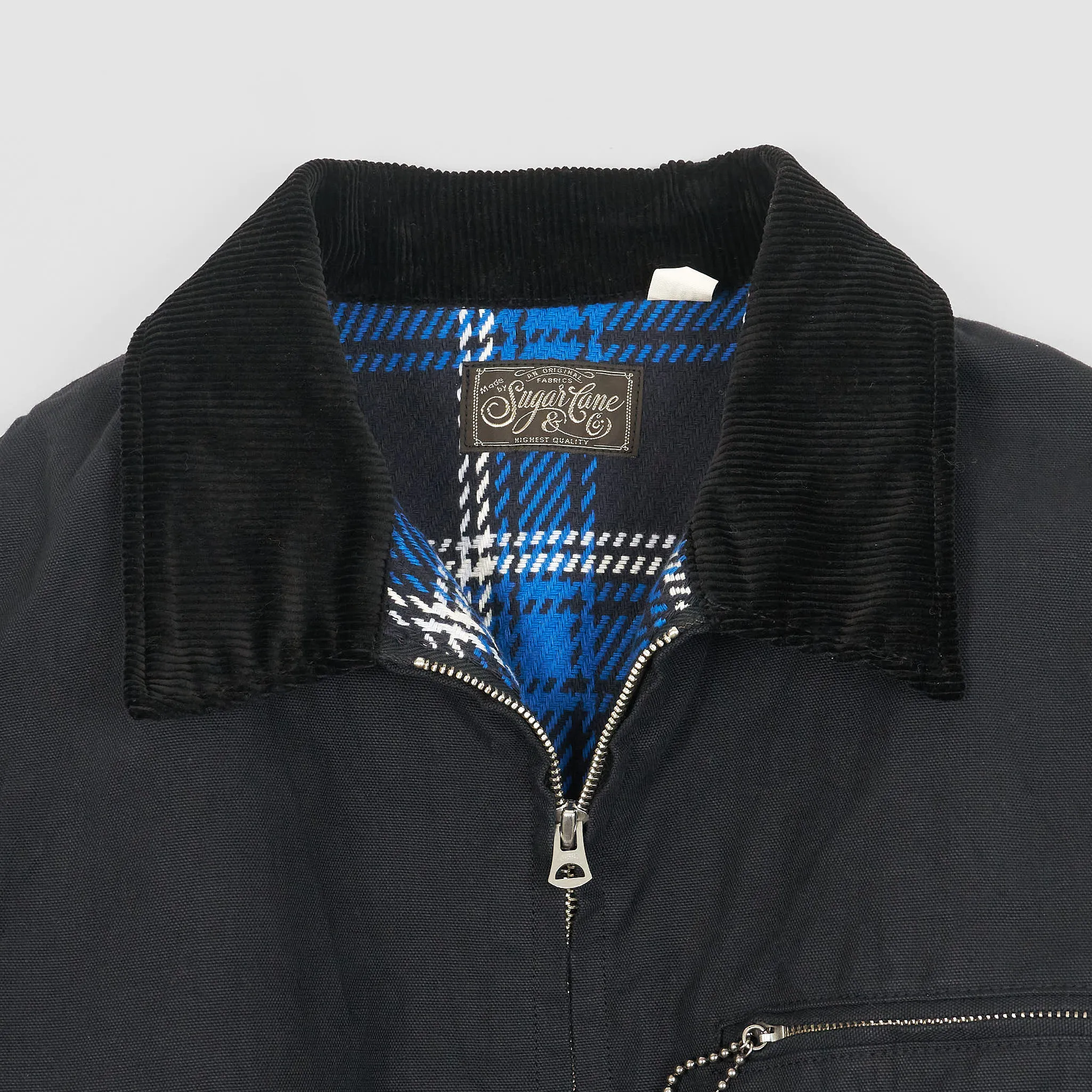 Sugar Cane Sulfide Heavy Canvas Oversized  Zip Jacket