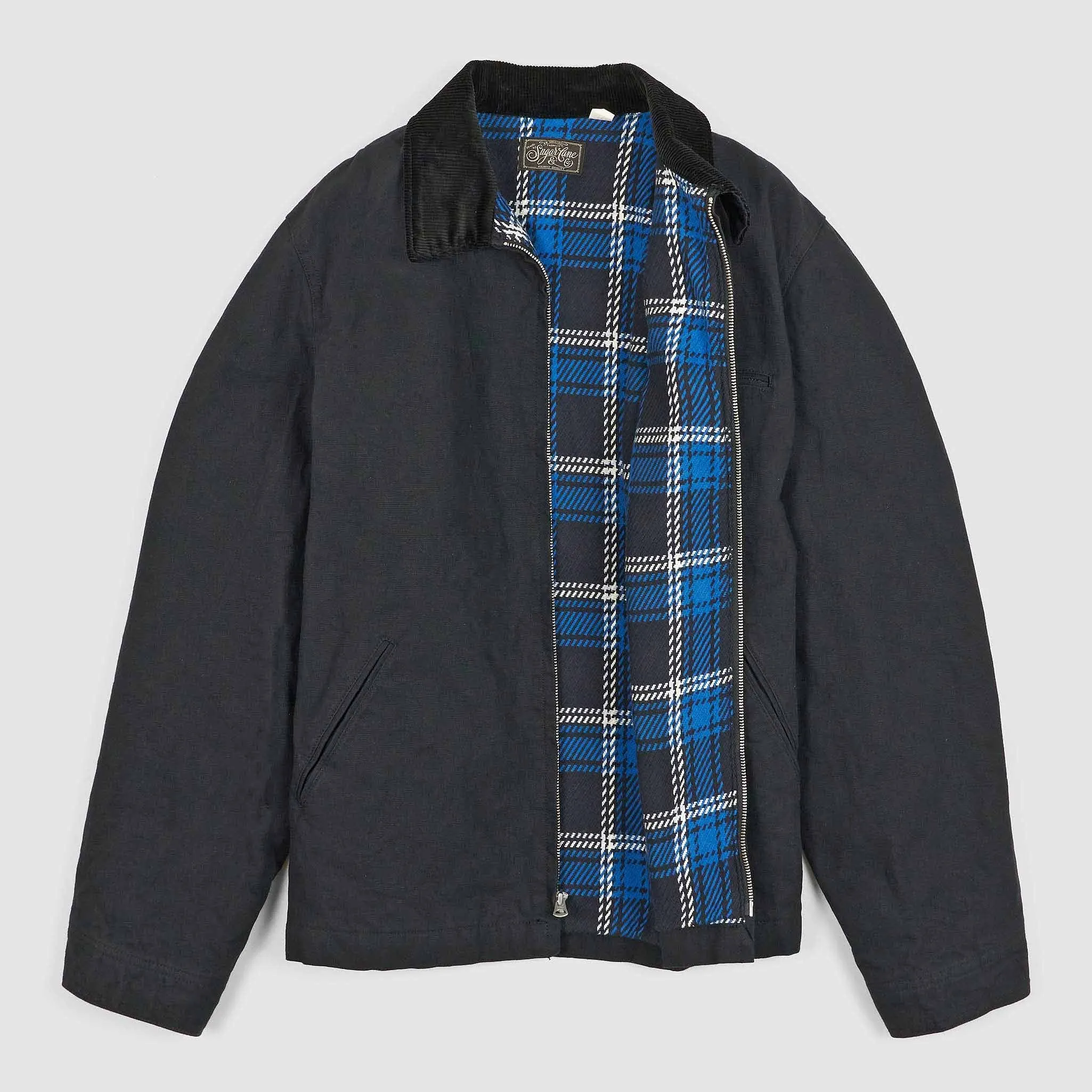 Sugar Cane Sulfide Heavy Canvas Oversized  Zip Jacket